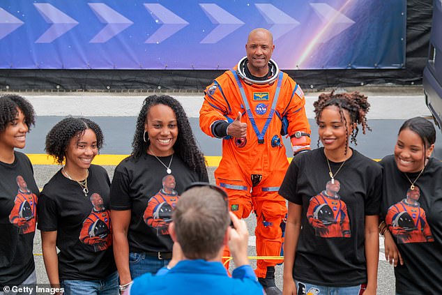 Maya Glover dances to celebrate her father's historic Artemis II moon mission.