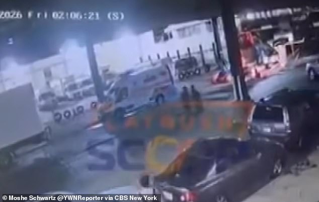 Seven men emerge from open manhole in Brooklyn street